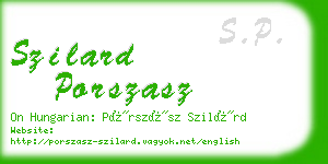 szilard porszasz business card